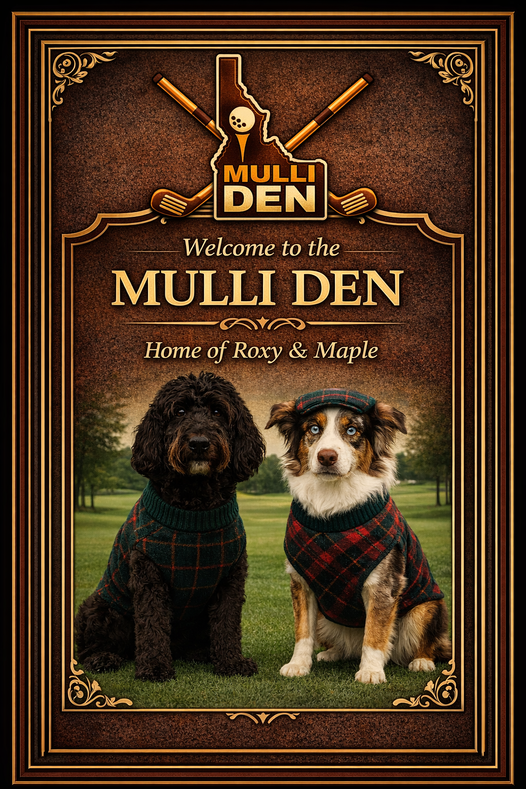 Roxy and Maple - Mulli Den Golf Dogs